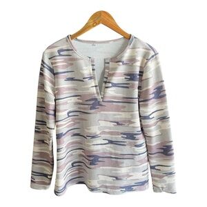 Muted Camouflage Long Sleeve Women's Top NWT